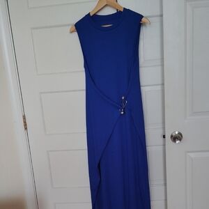 Elegant Blue Sleeveless Dress